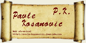 Pavle Kosanović vizit kartica